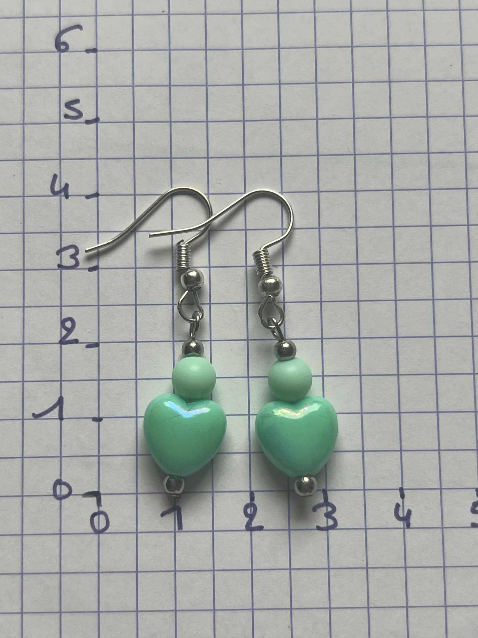 Boucles d’oreilles cœur vert 